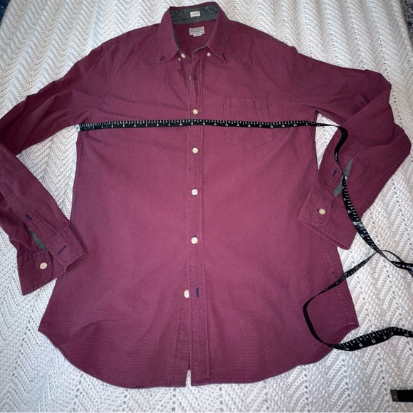 Men's J. Crew Slim Fit Cotton Button Down Dark Pink and Blue Shirt - Large - Picture 6 of 6